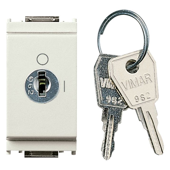 Vimar Idea 1-Way Key Switch, 2P 16AX, 250V, IP40, Key Removable in OFF Position