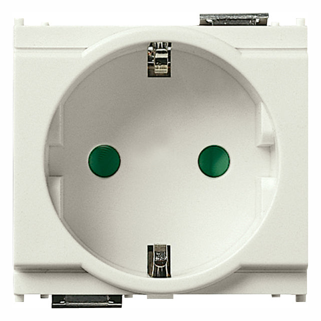 Vimar Idea SICURY German Standard Socket Outlet, 2P+E, 16A 250V, 2 Modules, IP20