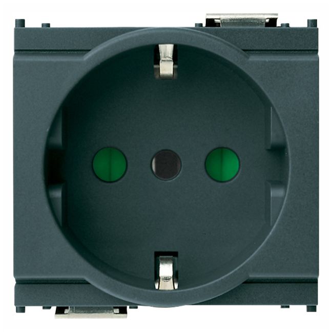 Vimar Idea SICURY Socket Outlet, Italian Standard P30, 2P+E 16A 250V, 2 Modules, IP20