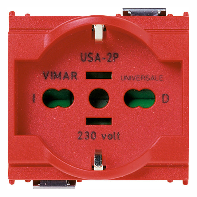 Vimar Idea SICURY 2P+E Universal Socket Outlet, 16A 250V, 2-Module, IP20