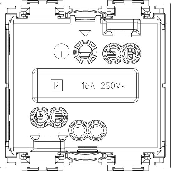 Vimar Idea SICURY French Standard Socket Outlet, 2P+E, 16A, 250V, 2 Modules, IP20