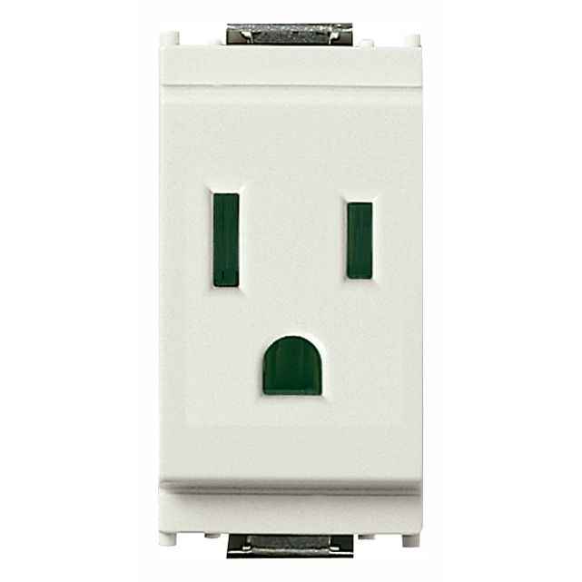 Vimar Idea SICURY USA Socket Outlet, 2P+E, 15A, 127V, IP20, Flush Mount