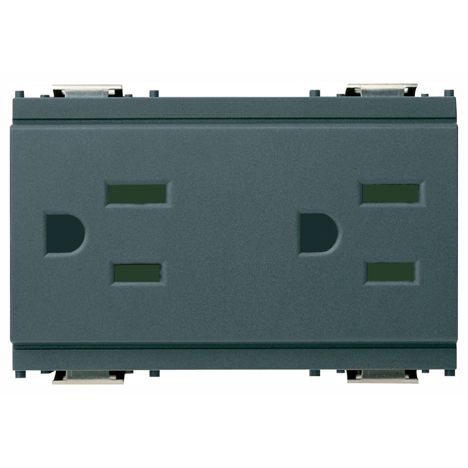 Vimar Idea SICURY Double 2P+E Socket Outlet, American and Saudi Arabian Standards, 15A 127V, 3 Modules, IP20