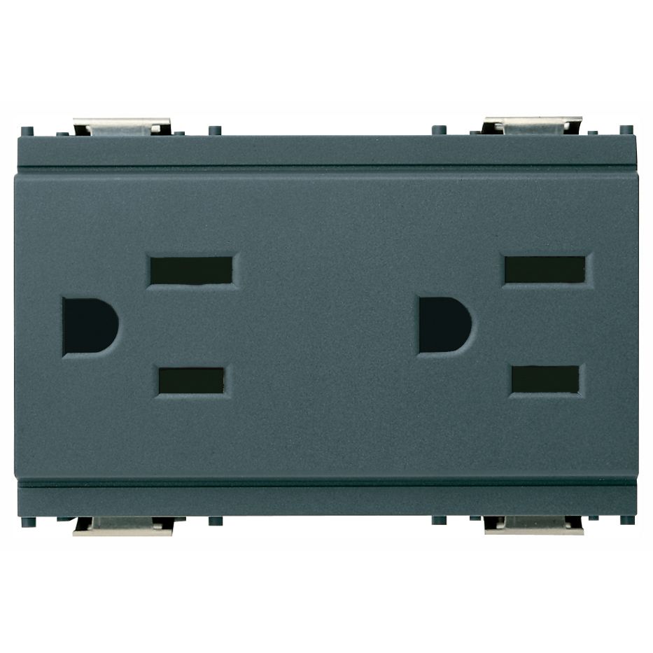 Vimar Idea Double 2P+E USA Socket Outlet, 15A, 127V, IP20, 3-Module