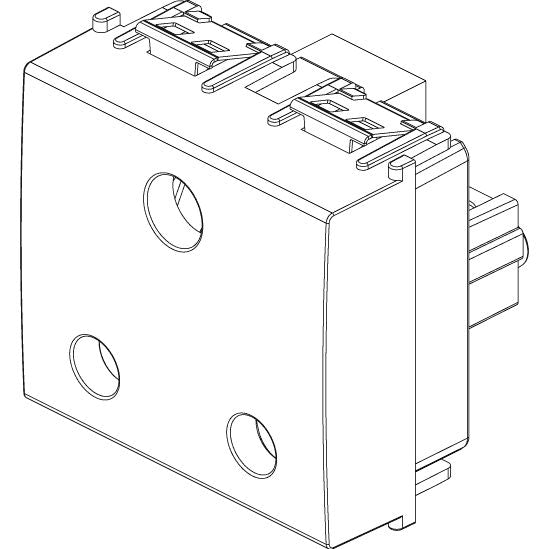 Vimar Idea 2P+E British Standard SICURY Socket Outlet, 16A 250V, 2 Modules, IP20