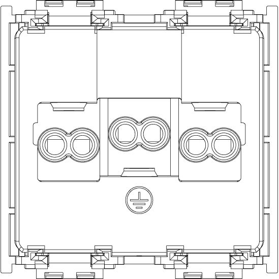Vimar Idea 2P+E British Standard SICURY Socket Outlet, 16A 250V, 2 Modules, IP20