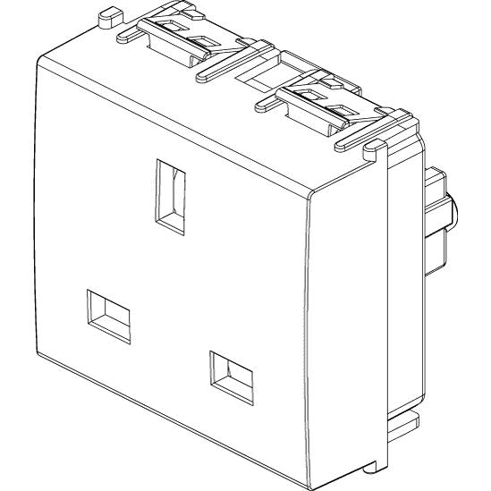 Vimar Idea 2P+E English SICURY Socket Outlet, 13A 250V, 2 Modules, IP20