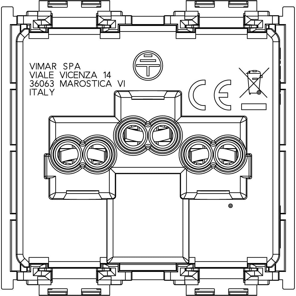 Vimar Idea 2P+E English SICURY Socket Outlet, 13A 250V, 2 Modules, IP20