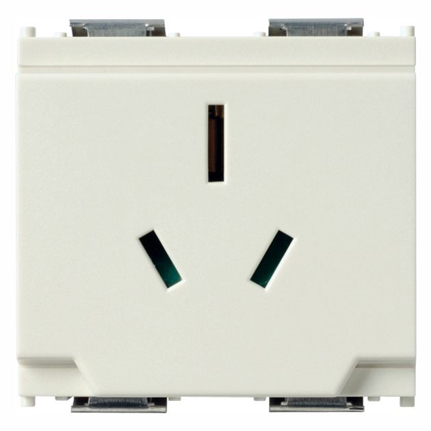 Vimar Idea SICURY Australian Socket Outlet, AS/NZS 3112, 2P+E, 15A 250V, 2 Modules, IP20