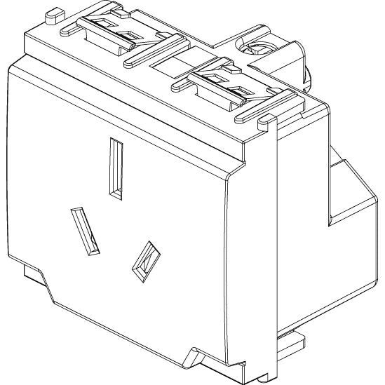Vimar Idea SICURY Australian Socket Outlet, AS/NZS 3112, 2P+E, 15A 250V, 2 Modules, IP20