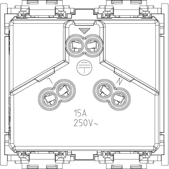 Vimar Idea SICURY Australian Socket Outlet, AS/NZS 3112, 2P+E, 15A 250V, 2 Modules, IP20