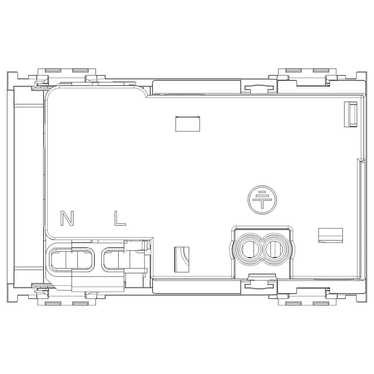 Vimar Idea SICURY Italian P30 Socket Outlet, 2P+E 16A 250V, 1P+N C16 Circuit Breaker, 3-Module, IP20