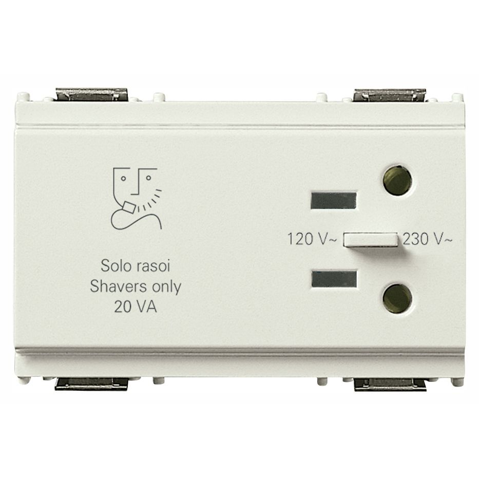 Vimar Idea Shaver Supply Unit, 3-Module, 20 VA, 120/230V