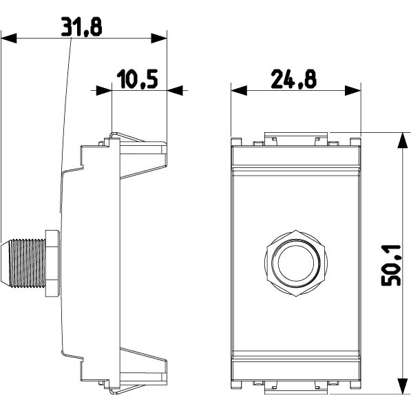 Vimar Idea Coaxial Socket Outlet, F-Type Female, Up to 2400 MHz