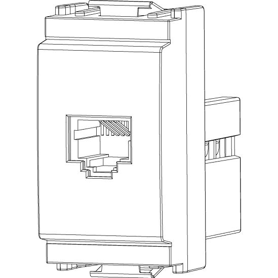 Vimar Idea RJ12 Phone Jack, 6-Position 6-Conductor (6/6), Screw Terminal, Flush-Mounted, IP20