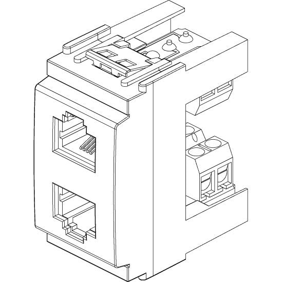 Vimar Idea Double RJ11 Phone Socket, 6P4C, Screw Terminals, IP20