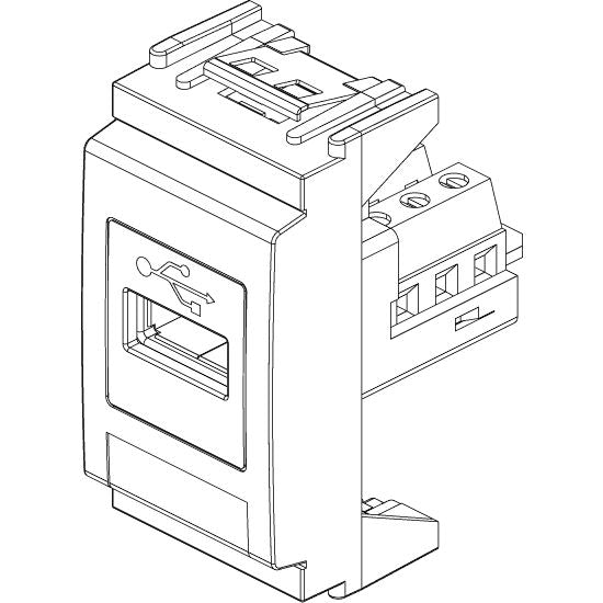 Vimar Idea USB Socket Connector, 1 Module, IP20, Screw Terminals