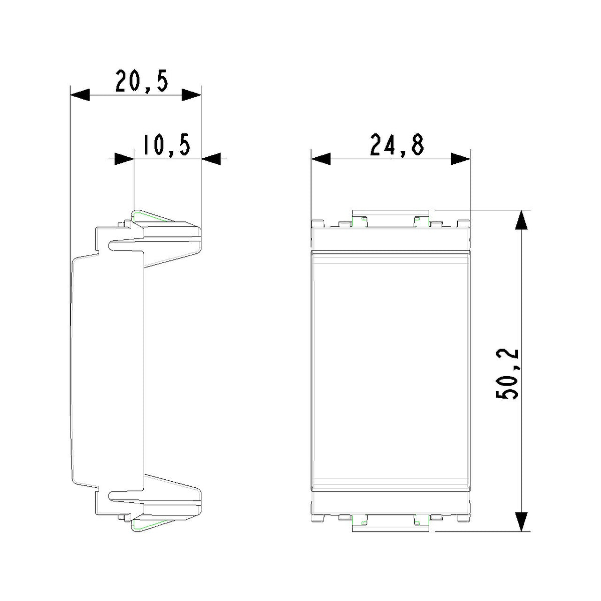 Vimar Idea Blank Module, Smooth Front, 1 Module, Thermoplastic, Halogen-Free