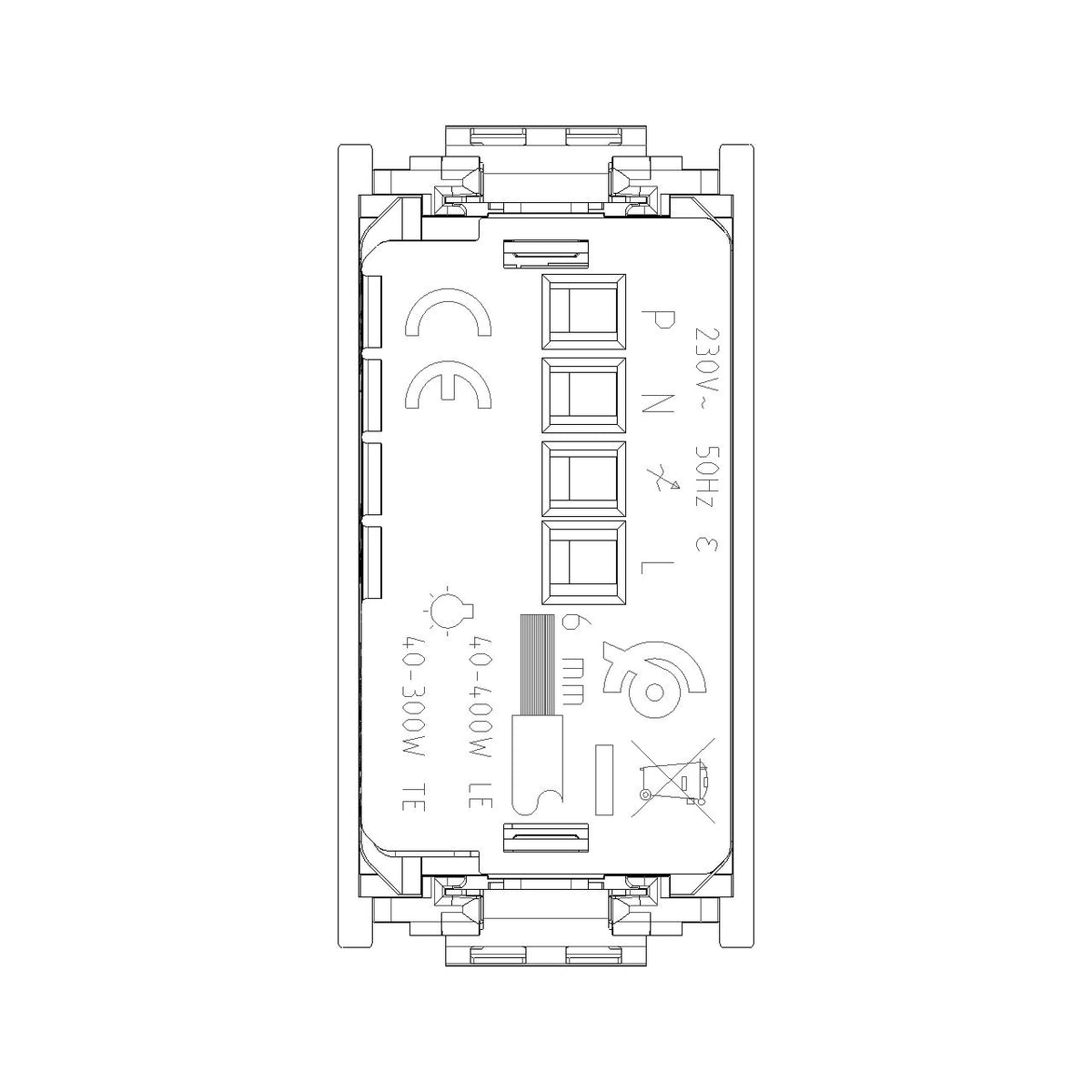 Vimar Idea Master Dimmer, Universal Load, Push Button Control, IP40