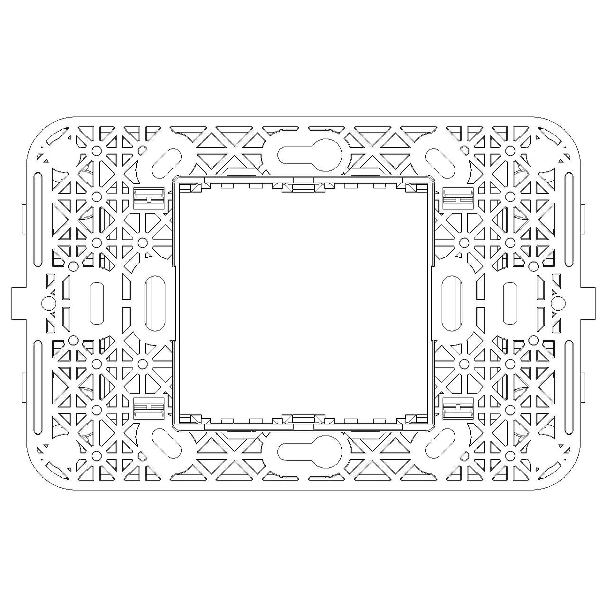 Vimar Idea 2-Module Mounting Frame, For 3-Module Boxes, 60 mm Fixing Centres, Without Screws