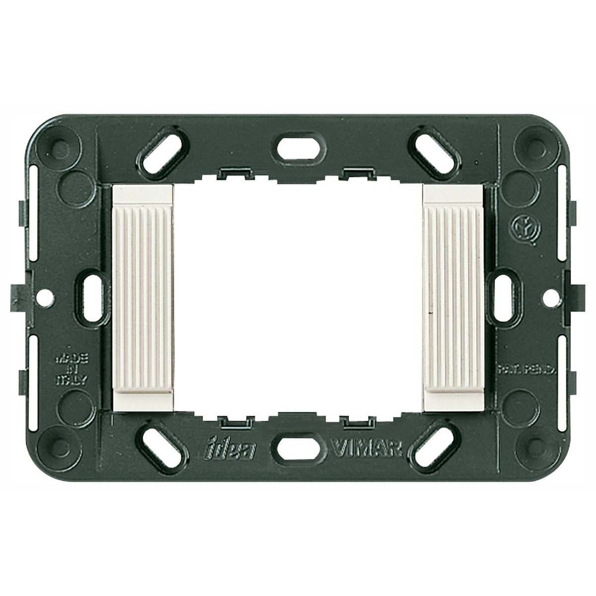 Vimar Idea 2-Module Mounting Frame, For 3-Module Boxes, 60 mm Fixing Centres, Without Screws