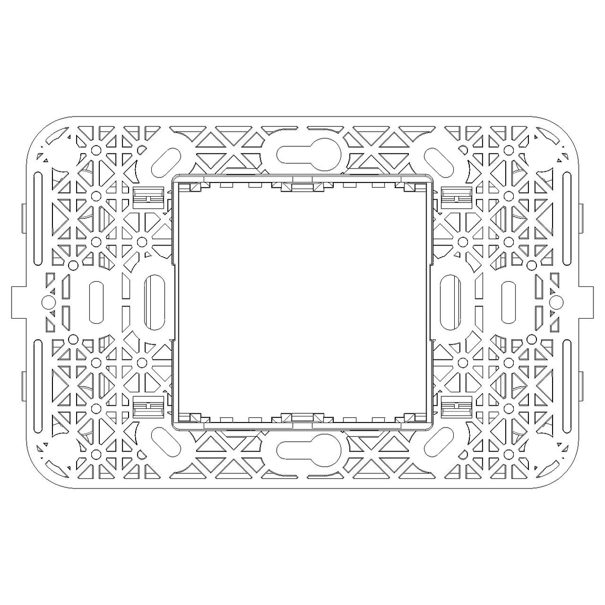 Vimar Idea 2-Module Mounting Frame, For 3-Module Boxes, 60 mm Fixing Centres, Without Screws