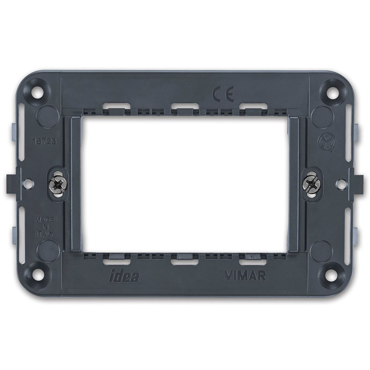 Vimar Idea 3-Module Mounting Frame, For 2-Module Arké Devices, For Idea Cover Plates, For 3-Module Mounting Boxes