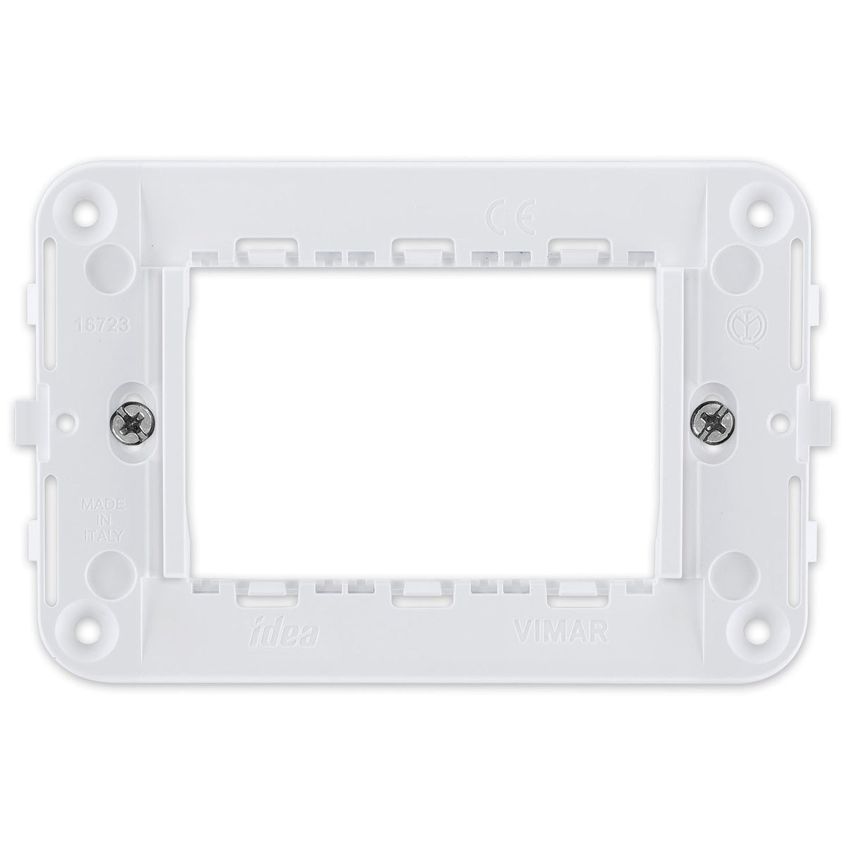 Vimar Idea 3-Module Mounting Frame, For 2-Module Arké Devices, For Idea Cover Plates, For 3-Module Mounting Boxes