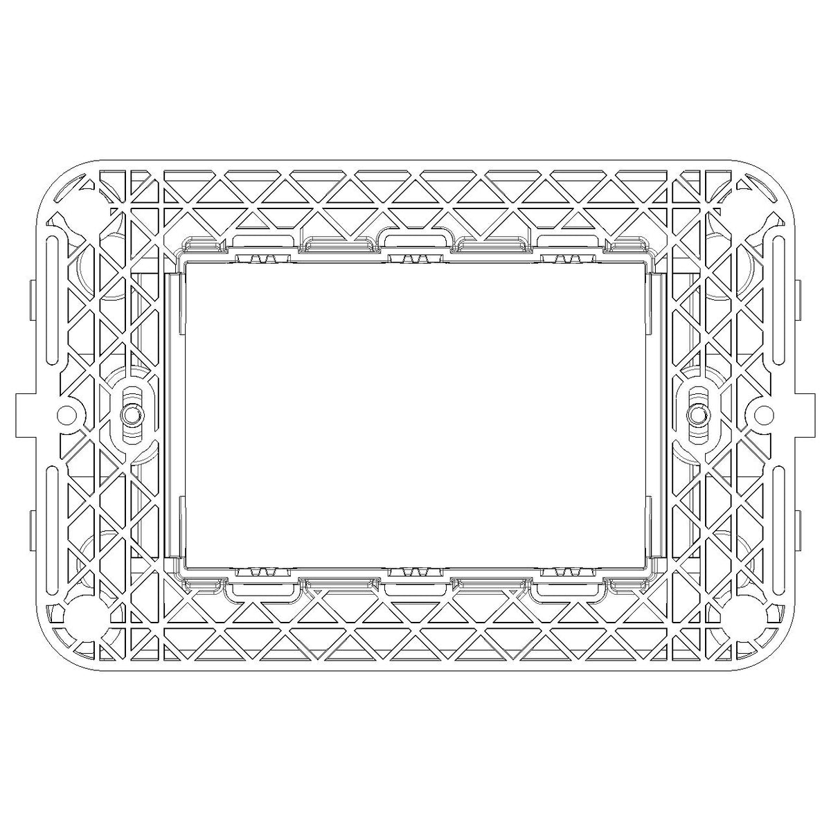 Vimar Idea 3-Module Mounting Frame, For 2-Module Arké Devices, For Idea Cover Plates, For 3-Module Mounting Boxes
