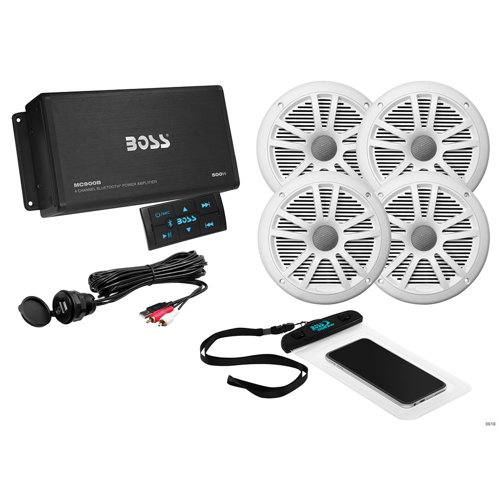Boss Audio - ASK904B Kit Audio - 6.5, 4 Channel, White