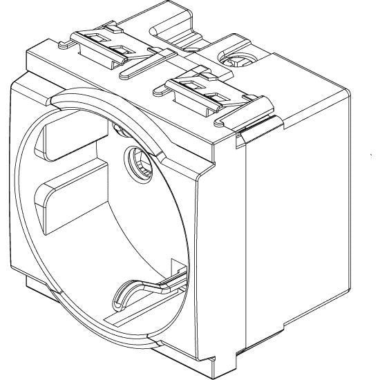 Vimar Idea German SICURY Socket Outlet, 2P+E, 16A 250V, IP20, 2 Reduced Modules