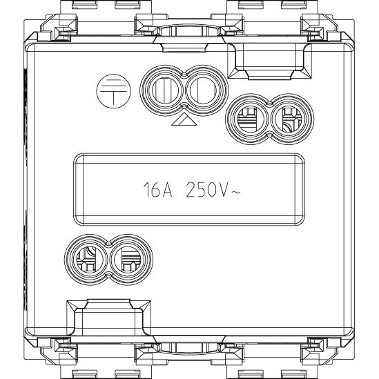 Vimar Idea German SICURY Socket Outlet, 2P+E, 16A 250V, IP20, 2 Reduced Modules