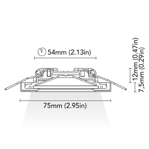 BCM - Alabama 75 Downlight - 2W, 3000K, 8-32V, IP66, Warm White