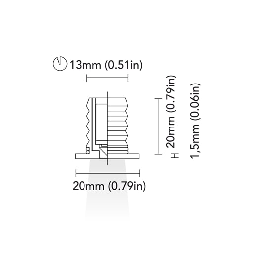 BCM - Detroit 20 Courtesy Light - 0.5W, 8-32V, IP66, Wide Beam