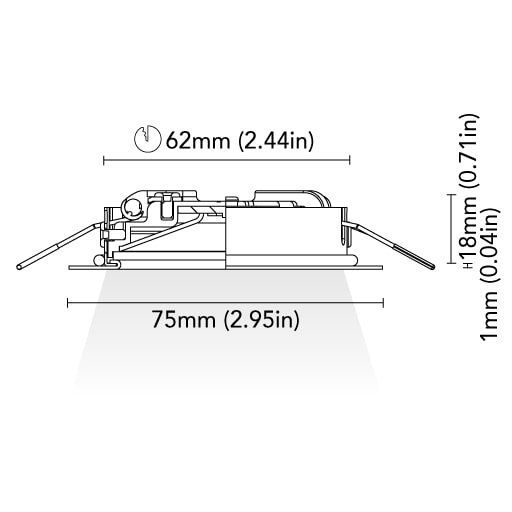 BCM - Malibu 75 Downlight - 2W, 8-32V, IP66, Opal Screen, Wide Screen