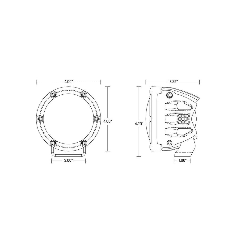 RIGID Industries - 360 Series Pro Lens - Amber, 9-36V, IP68, 50,000h, 28W