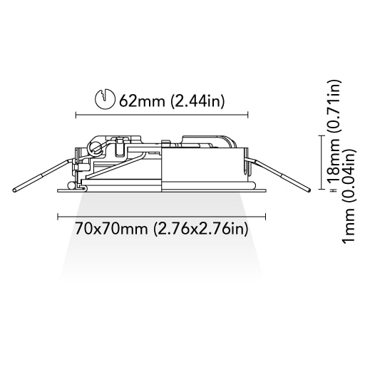BCM - Seattle 70 Downlight - 2W, 8-32V, IP66, Opal Screen, Wide Beam