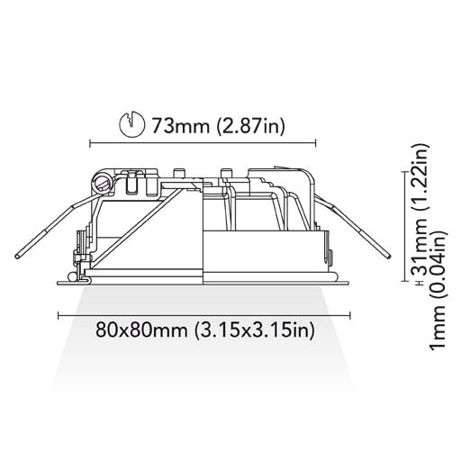 BCM - Venice 80 Downlight - 4W, 8-32V, IP66, Opal Screen, Wide Beam