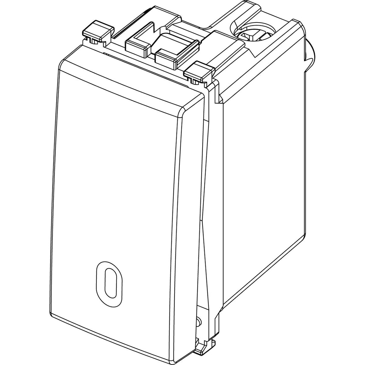 Vimar Arké 1-Way Switch, 1P 16AX 250V, Lightable, Replaceable Button