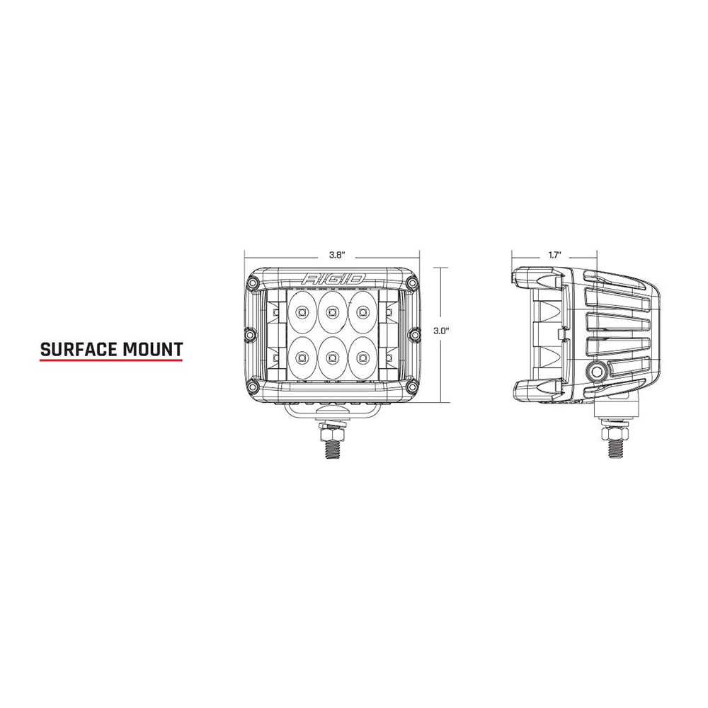RIGID Industries - D-SS Series PRO - Surface Mount, 9-36V, IP68, Aluminum, Polycarbonate Lens