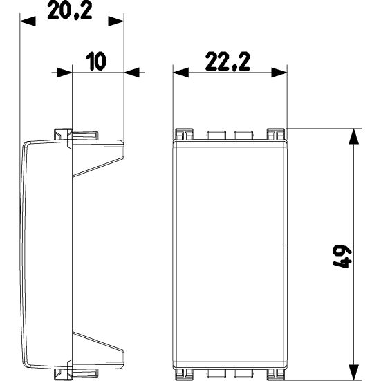 Vimar Arké Blank Module, 1 Module, Flush Mount, Plastic
