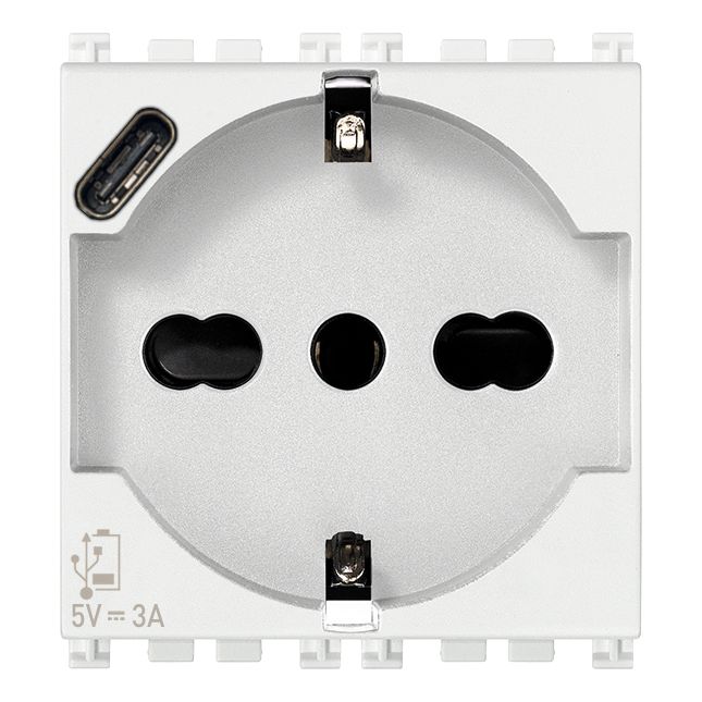 Vimar Arké SICURY Universal Socket Outlet, Italian Standard P40, 2P+E, 16A 250V