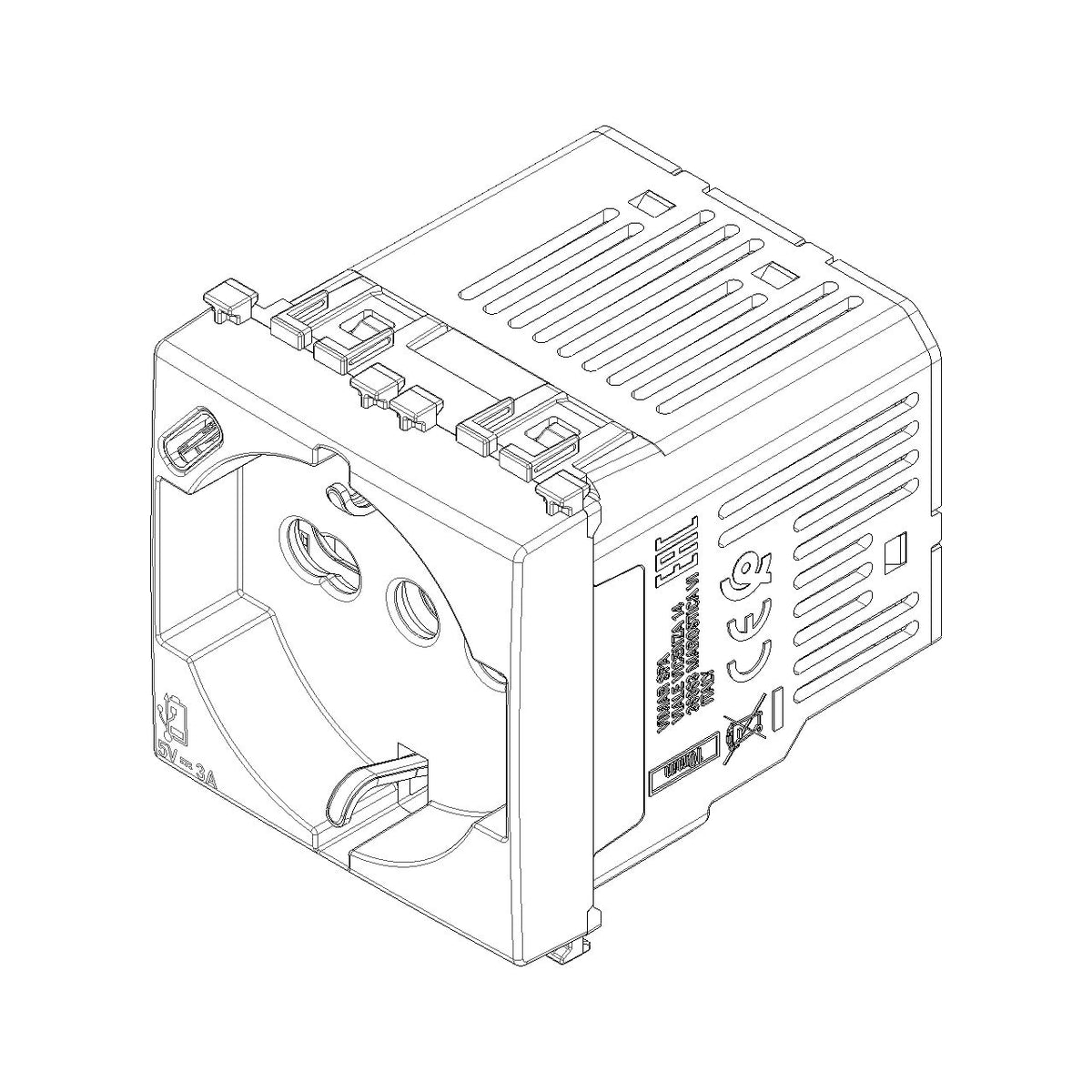 Vimar Arké SICURY Universal Socket Outlet, Italian Standard P40, 2P+E, 16A 250V