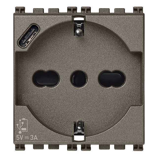 Vimar Arké SICURY Universal Socket Outlet, Italian Standard P40, 2P+E, 16A 250V