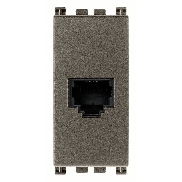 Vimar Arké RJ11 Phone Jack, 6-Position 4-Conductor, Screw Terminals, IP20