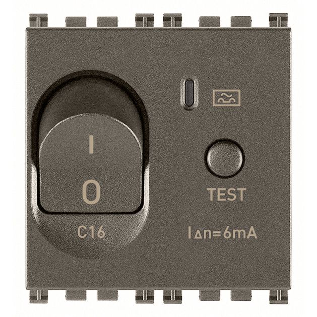 Vimar Arké RCBO, 1P+N, 120-230V, 50/60 Hz, 2 Modules, IP40