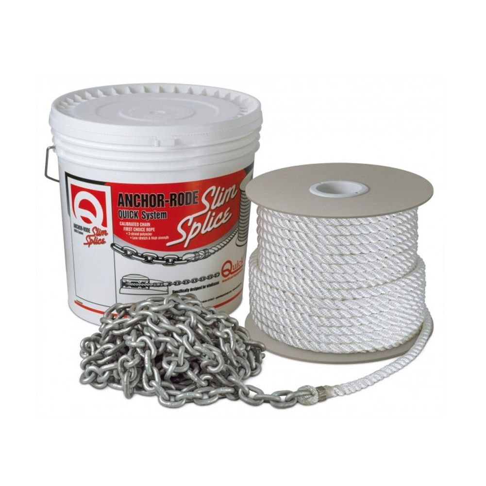 Quick Marine - Anchor Rode - 7mm, Chain 15ft, 3-Strand Polyester 300ft