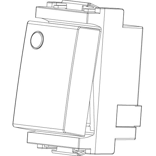 Vimar Idea 1-Way Rocker Switch, 1P 16 AX 250V, IP40, 1-Module