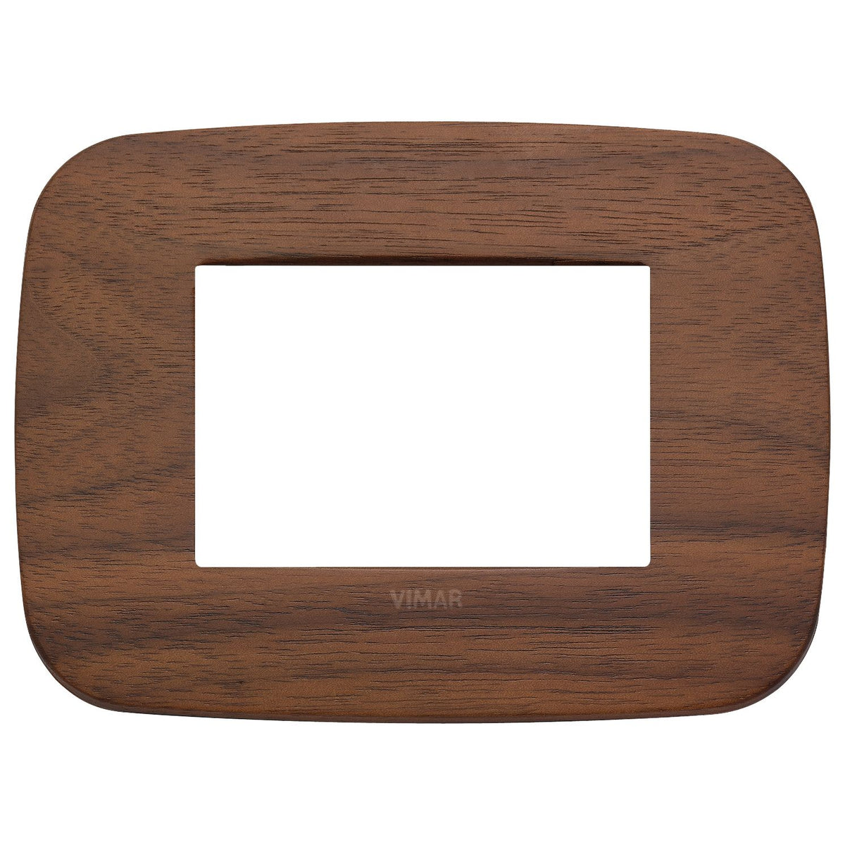 Vimar Arké Round Cover Plate, 3-Module, Solid Wood