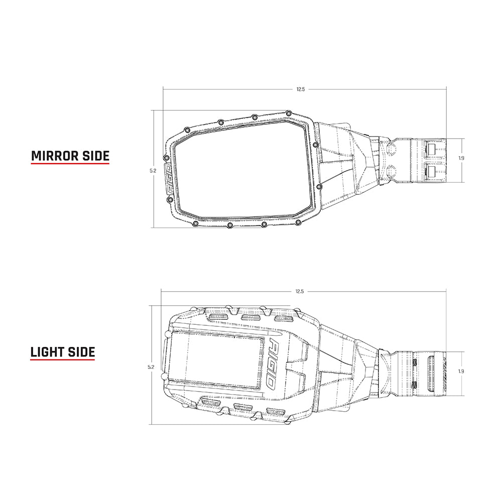 RIGID Industries - Reflect Mirror Light - Black (Pair)